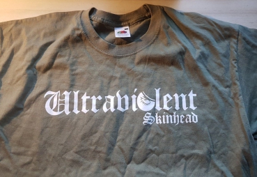 ULTRAVIOLENT SKINHEAD T-Shirt oliv Gr. L - Einzelstück