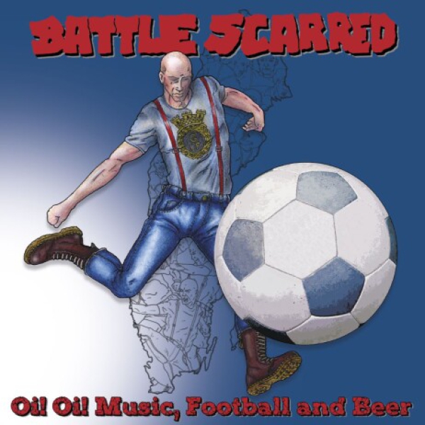 BATTLE SCARRED - OI! OI! MUSIC, FOOTBALL AND BEER LP transparent  150 Ex.