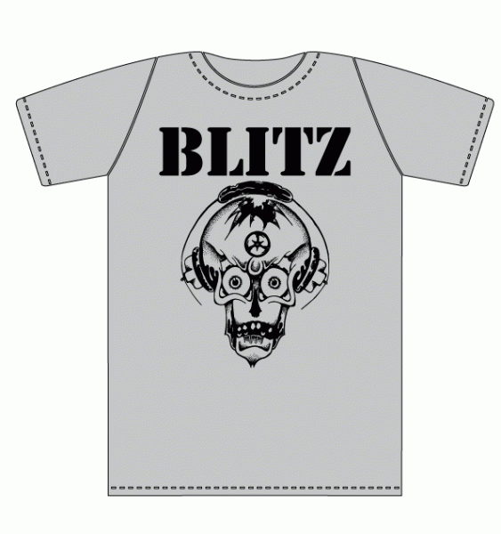 BLITZ - Kopf-Logo T-Shirt, grau
